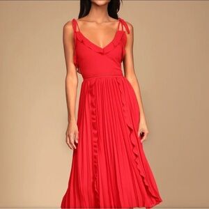 Lulu's Red Midi Dress